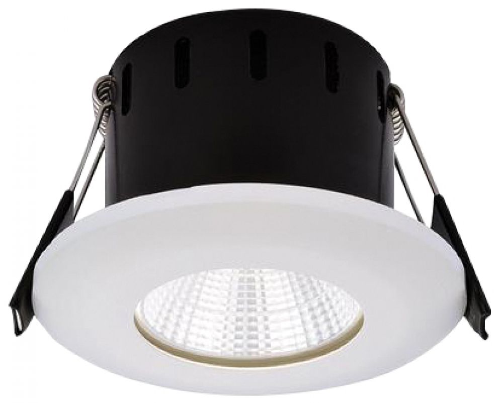 Greenbrook Vela Fixed Compact IP65 Dimmable LED Fire Rated Downlight - White - White Warm