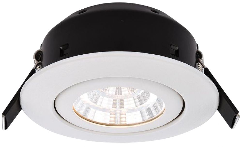 Greenbrook Vela Tilt Compact IP44 Dimmable LED Fire Rated Downlight - White - Warm White