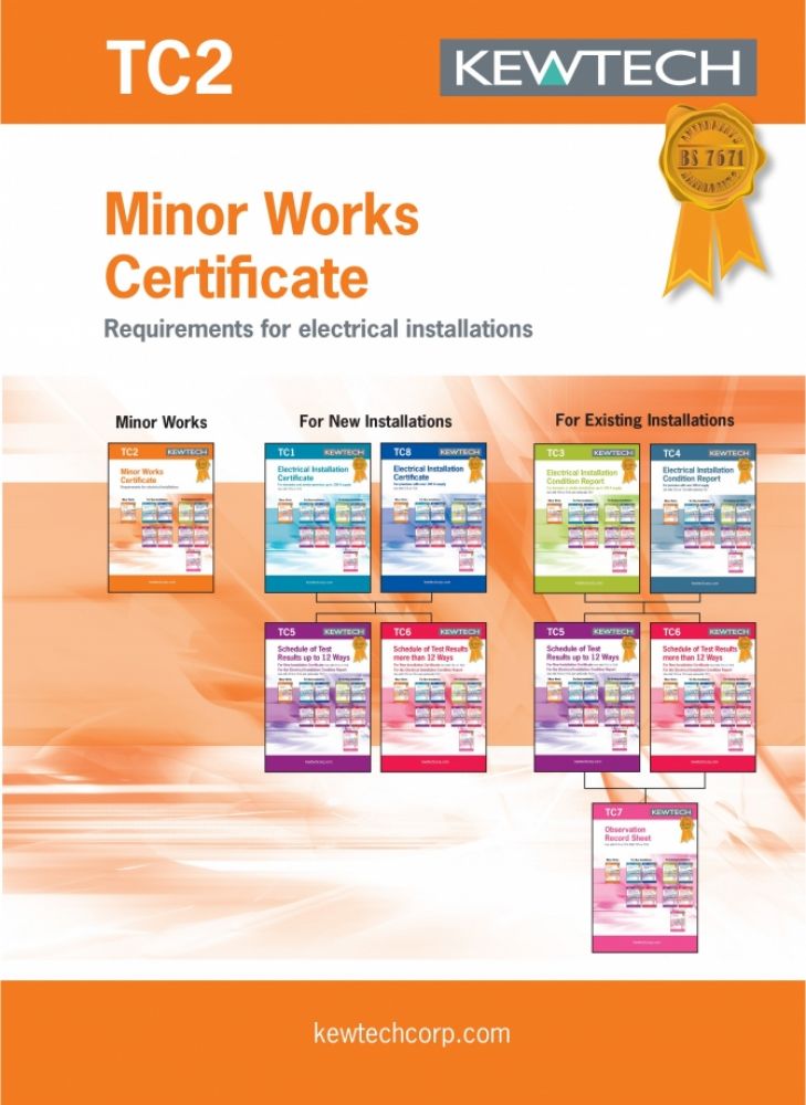Kewtech Minor Works Certificate
