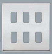 Aspect 6 Module Front Plate with Frame Porcelain White