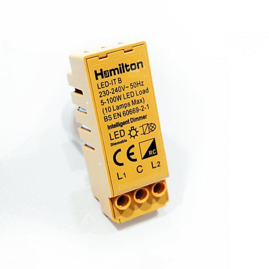 Hamilton LEDIT-B100 White Plastic LEDIT B100 2 Way Dimmer Module & Ring Nut